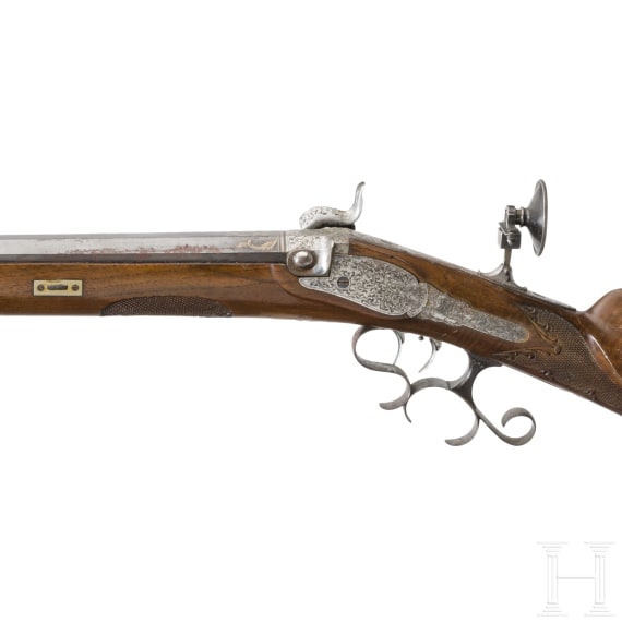 Perkussions-B&uuml;chse, Gahlert in Weipert (Vejprty, B&ouml;hmen), um 1840/50