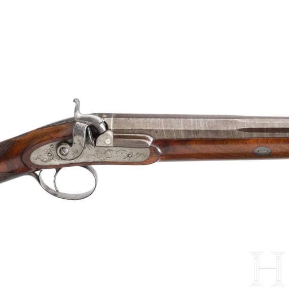 Perkussionsschrotflinte im Kasten, Purdey in London, um 1850
