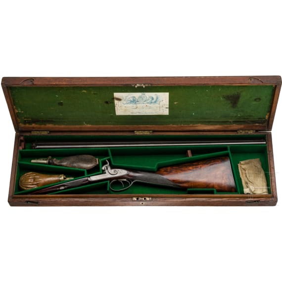 Perkussionsflinte im Kasten, James Purdey, London, um 1850