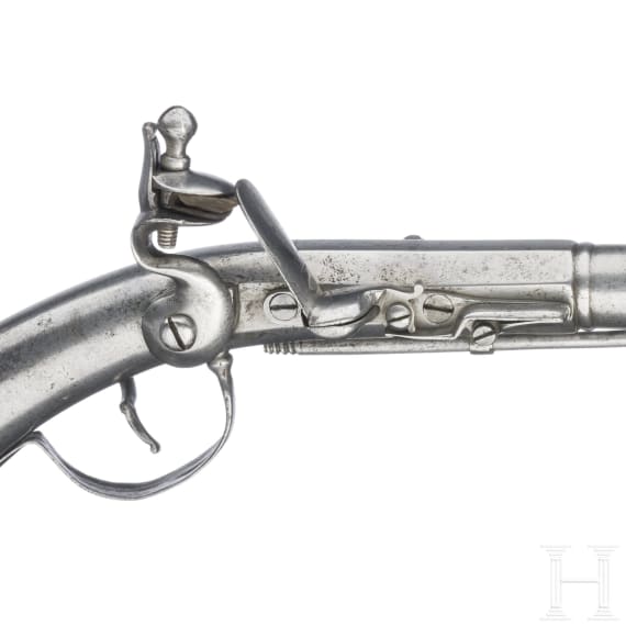 Ganzmetall-Steinschlosspistole, deutsch oder Niederlande, um 1660