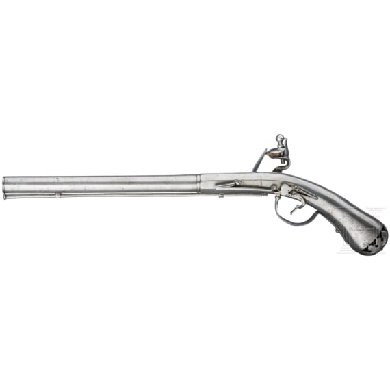 Ganzmetall-Steinschlosspistole, deutsch oder Niederlande, um 1660