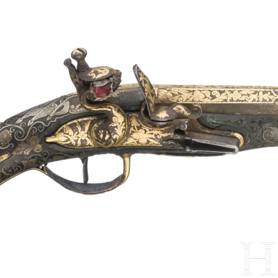 Luxus-Steinschlosspistole, Frankreich, um 1730