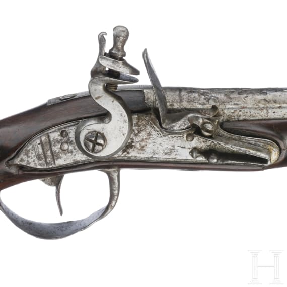 Steinschlosspistole, fl&auml;misch, um 1730