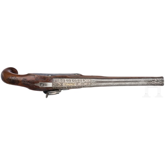 Perkussionspistole mit osmanischem Lauf, Joseph St&ouml;ckl in Wiener Neustadt, um 1740