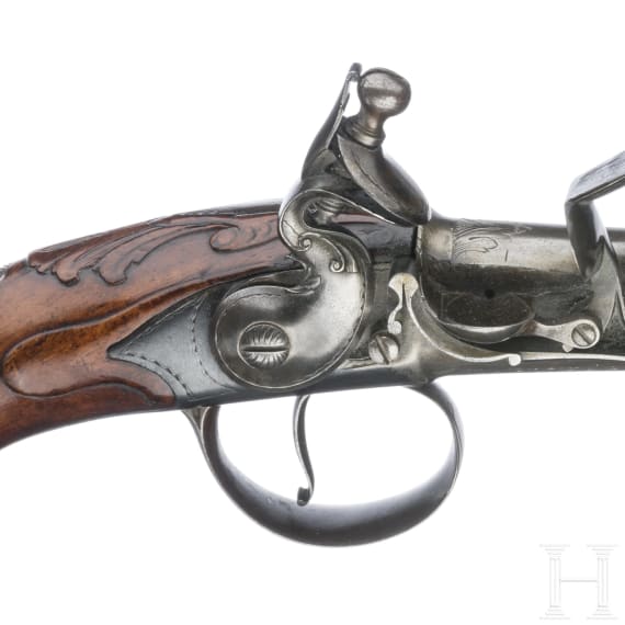 Ein Paar Queen Anne-Pistolen, T. Richards in Birmingham, um 1740