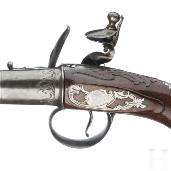 Ein Paar Queen Anne-Pistolen, T. Richards in Birmingham, um 1740