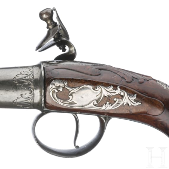 Ein Paar Queen Anne-Pistolen, T. Richards in Birmingham, um 1740
