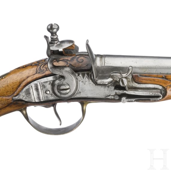 Steinschlosspistole, deutsch, um 1760