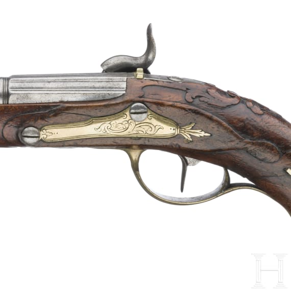 Steinschlosspistole, deutsch, um 1760