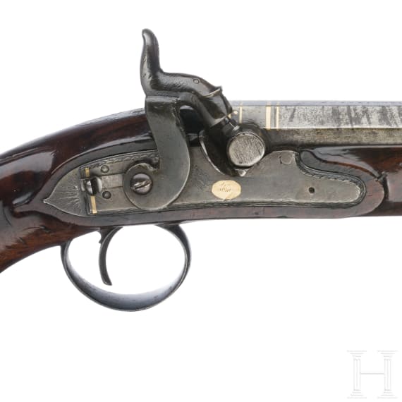Ein Paar Perkussionspistolen im Kasten, England, um 1810