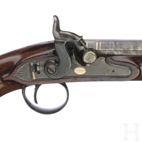 Ein Paar Perkussionspistolen im Kasten, England, um 1810