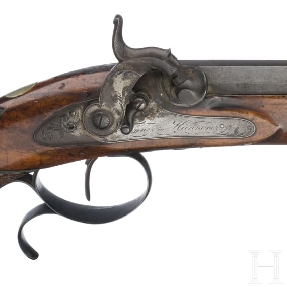 Perkussionspistole, Tanner in Hannover, um 1840