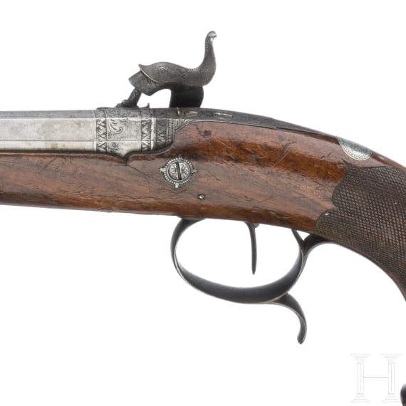 Perkussionspistole, E. Blancke in Naumburg a/S, um 1840