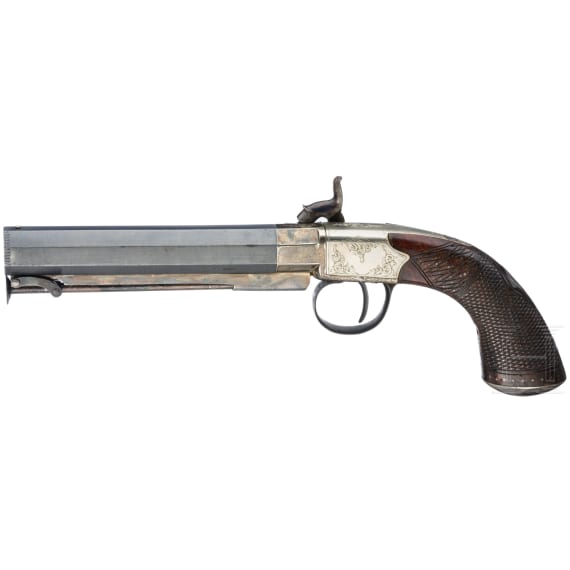 Perkussionsreisepistole, J. Lang in London, um 1840