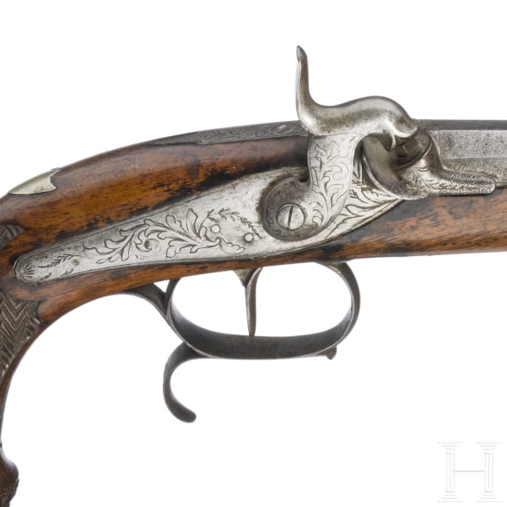 Ein Paar Perkussionspistolen, Belgien, um 1840