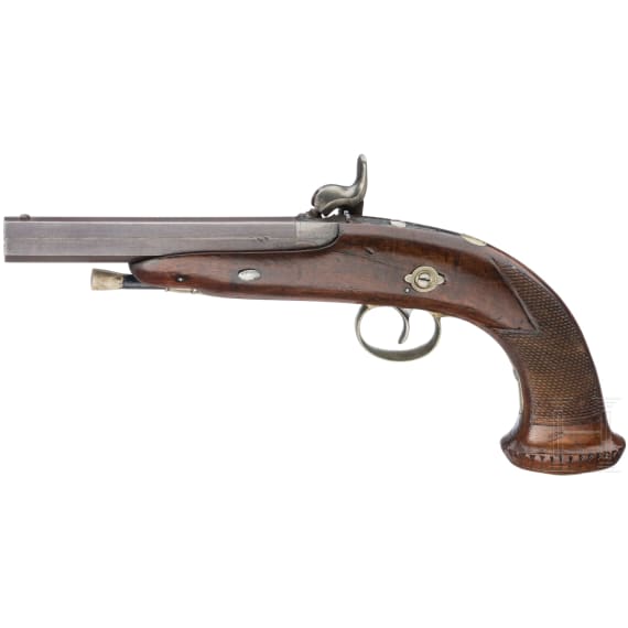 Perkussionspistole im Kasten, L&uuml;ttich, um 1840