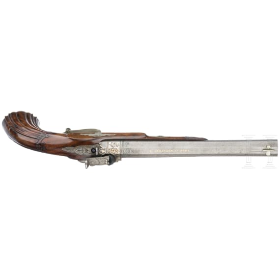 Ein Paar Perkussionspistolen im Kasten, Anton Schaller in Suhl, um 1850