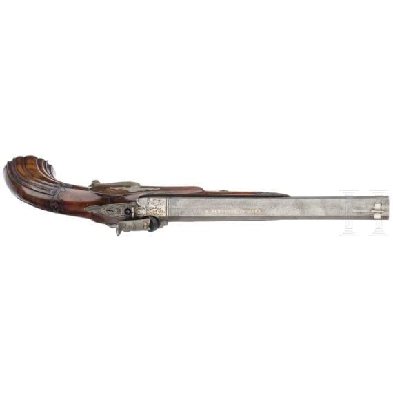 Ein Paar Perkussionspistolen im Kasten, Anton Schaller in Suhl, um 1850