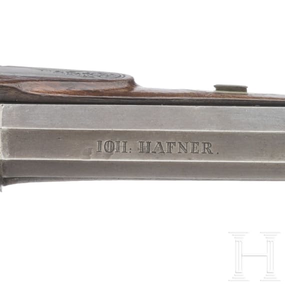 Ein Paar Perkussionspistolen im Kasten, Johann Hafner in Bozen, um 1850