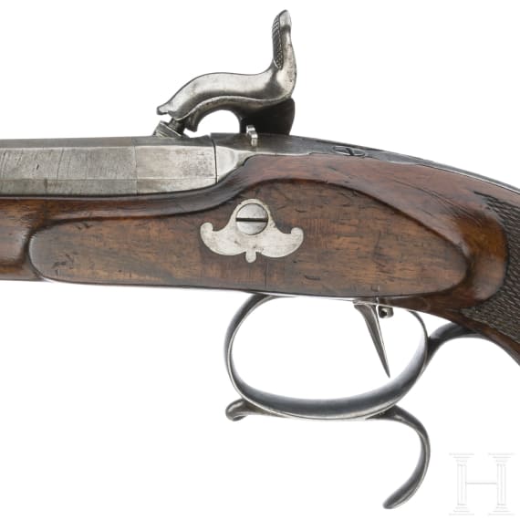 Ein Paar Perkussionspistolen im Kasten, Romain Schaller in Fribourg, um 1850
