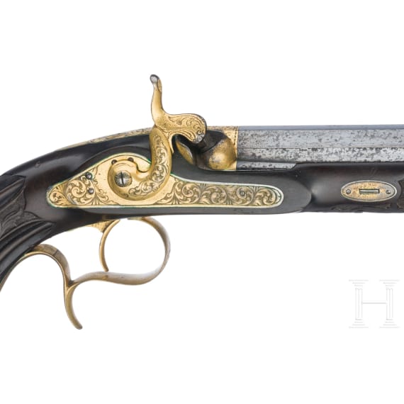 Luxus-Perkussionspistolen mit zugeh&ouml;rigem Kasten, F. P. Geerinckx Nachfolge, Paris, um 1850/60