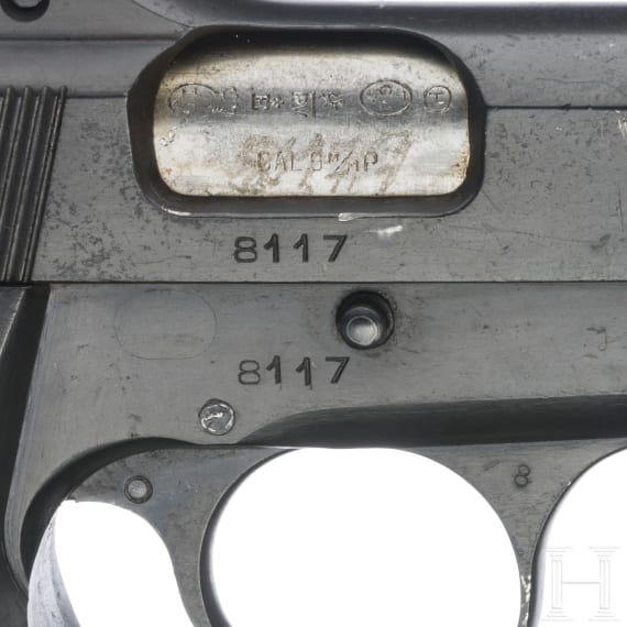 FN, Mod. HP 35 "Capitan", mit Anschlagbrett