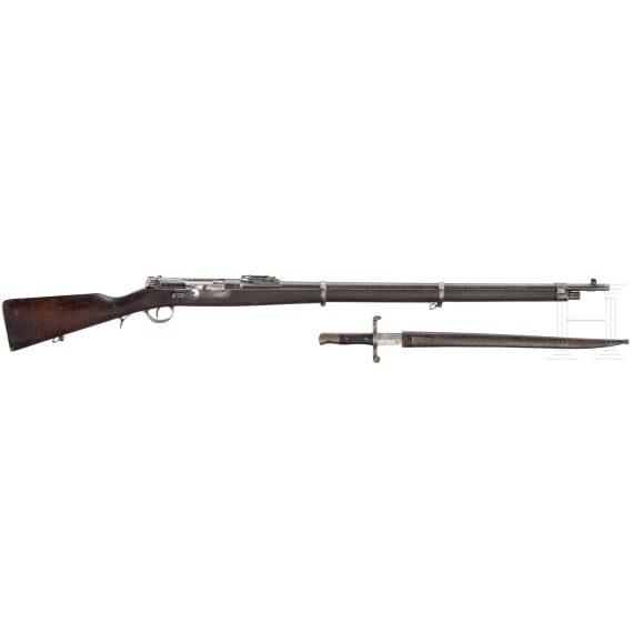 Kropatschek Mod. 1886, OE.W.F.G. Steyr, mit Seitengewehr