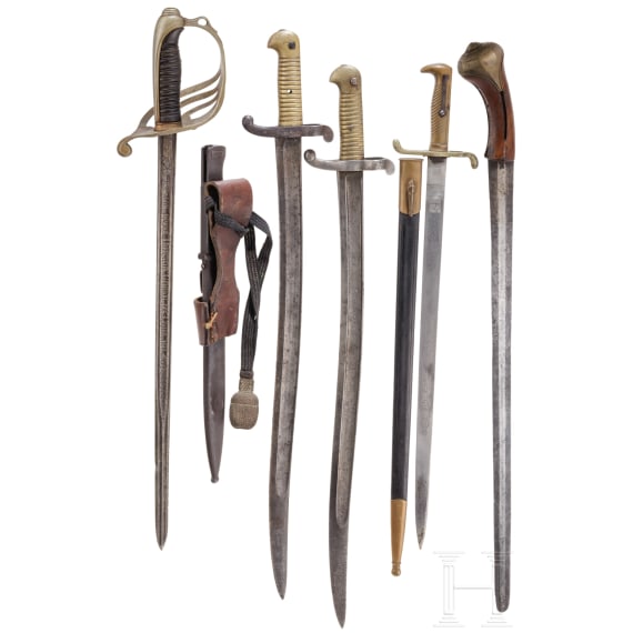 Kleine Sammlung Blankwaffen, deutsch und Frankreich, 19. Jhdt.
