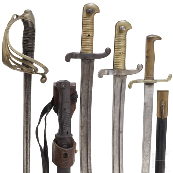 Kleine Sammlung Blankwaffen, deutsch und Frankreich, 19. Jhdt.