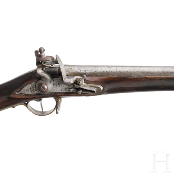Steinschlossmuskete im Stil der 1. H&auml;lfte des 18. Jhdts., aus alten Teilen zusammengesetzt