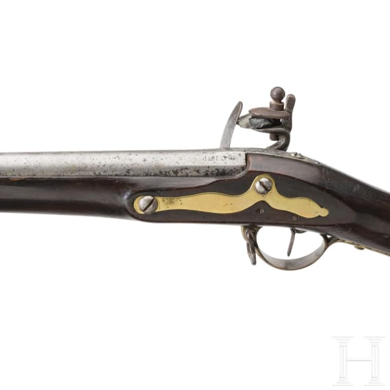 Steinschlossmuskete im Stil der 1. H&auml;lfte des 18. Jhdts., aus alten Teilen zusammengesetzt