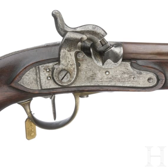 Ein Paar gezogene Kolbenpistolen M 1818/43 mit Anschlagschaft