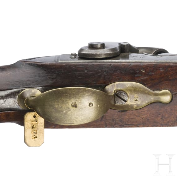 Ein Paar gezogene Kolbenpistolen M 1818/43 mit Anschlagschaft