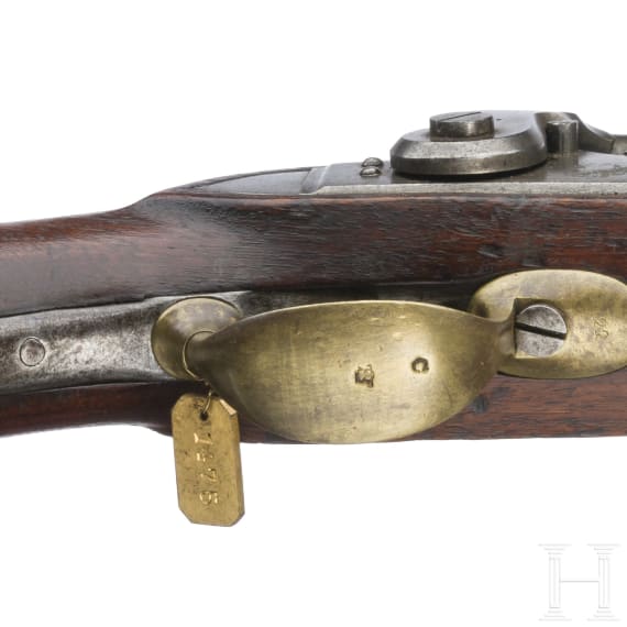 Ein Paar gezogene Kolbenpistolen M 1818/43 mit Anschlagschaft