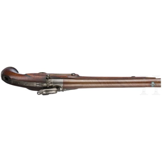 Ein Paar gezogene Kolbenpistolen M 1818/43 mit Anschlagschaft