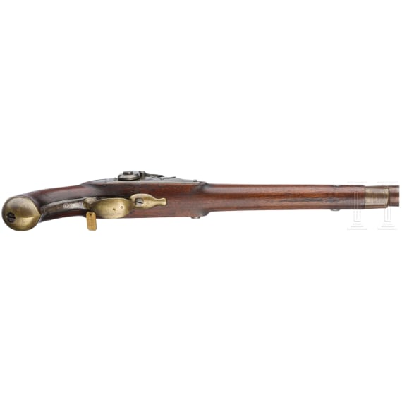 Ein Paar gezogene Kolbenpistolen M 1818/43 mit Anschlagschaft