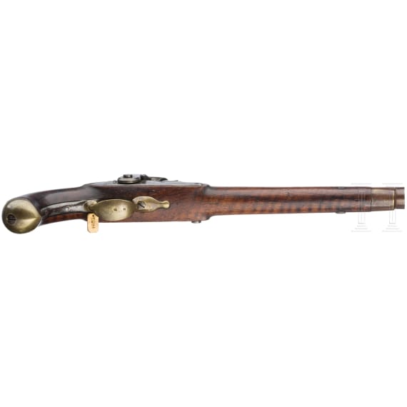Ein Paar gezogene Kolbenpistolen M 1818/43 mit Anschlagschaft