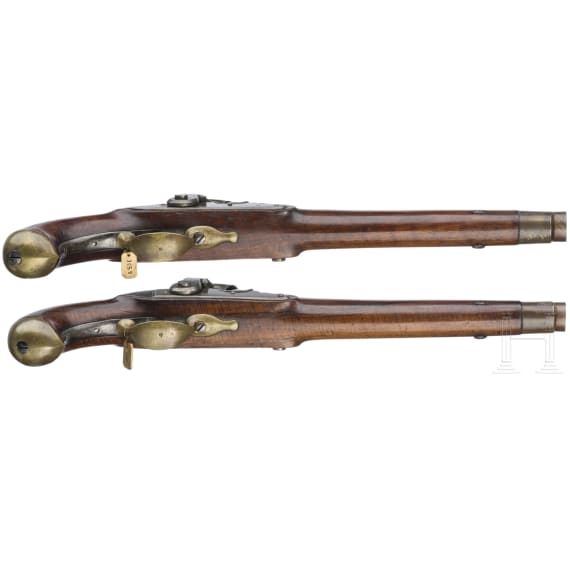 Ein Paar gezogene Kolbenpistolen M 1818/43 mit Anschlagschaft und Zubeh&ouml;r