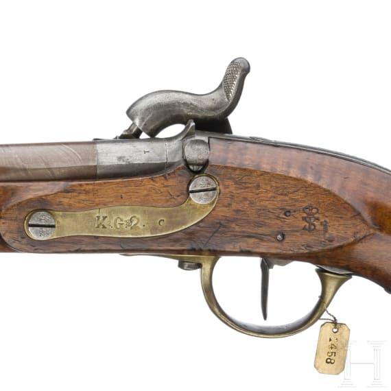 Ein Paar gezogene Kolbenpistolen M 1818/43 mit Anschlagschaft und Zubeh&ouml;r