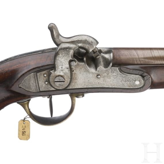 Ein Paar gezogene Kolbenpistolen M 1818/43 mit Anschlagschaft und Zubeh&ouml;r