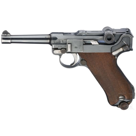 Pistole 08, DWM 1916, mit Marine-Gabelst&uuml;ck