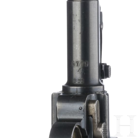 Lange Pistole 08, DWM 1918, mit Brett und Tasche