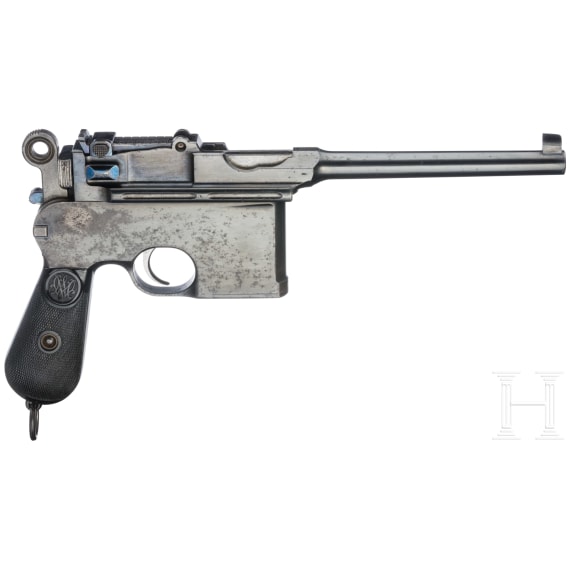Mauser C96 "Large Ring Hammer Flat Side", mit Anschlagkasten