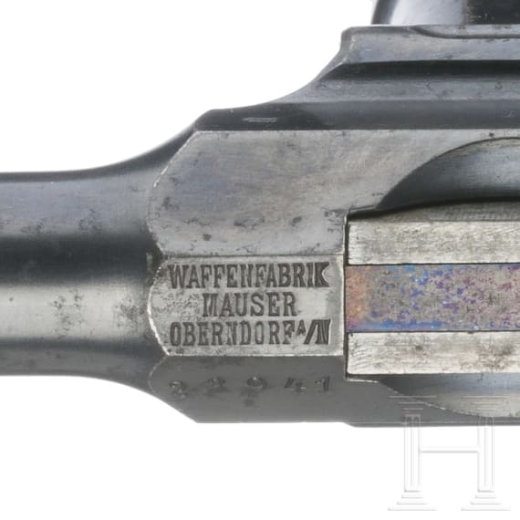Mauser C96 "Large Ring Hammer Flat Side", mit Anschlagkasten