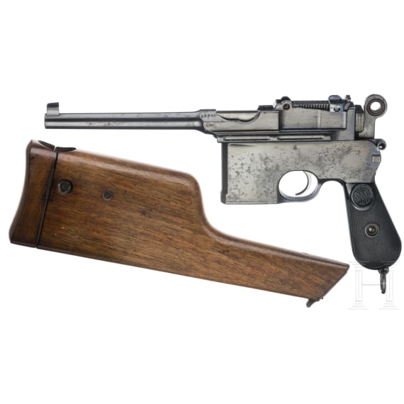 Mauser C96 "Large Ring Hammer Flat Side", mit Anschlagkasten