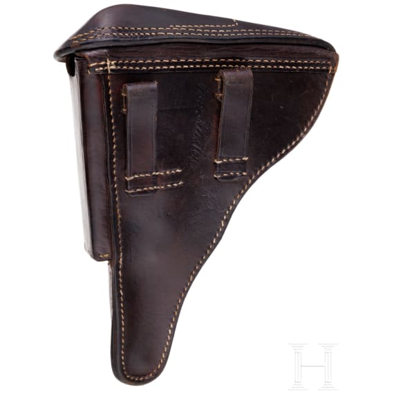 Koffertasche und Fangriemen zur Pistole 08, datiert 1917