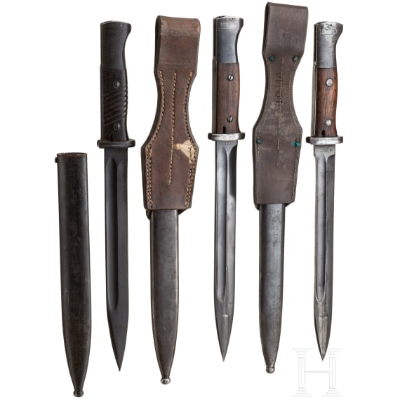 Drei Seitengewehre M 84/98 n. A.