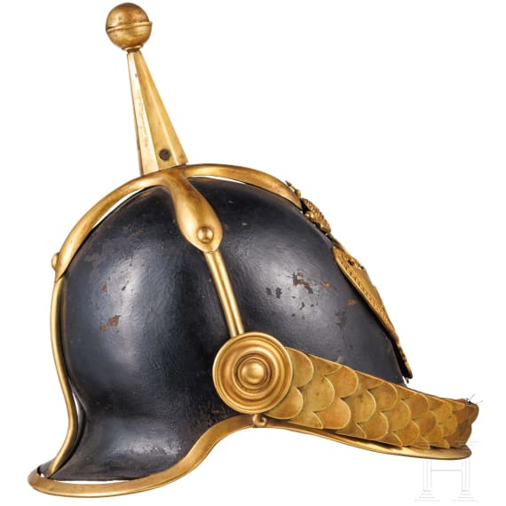 A helmet for members of the "Guardia Civica Pontificia" from the pontificate Pius IX (1846-78)