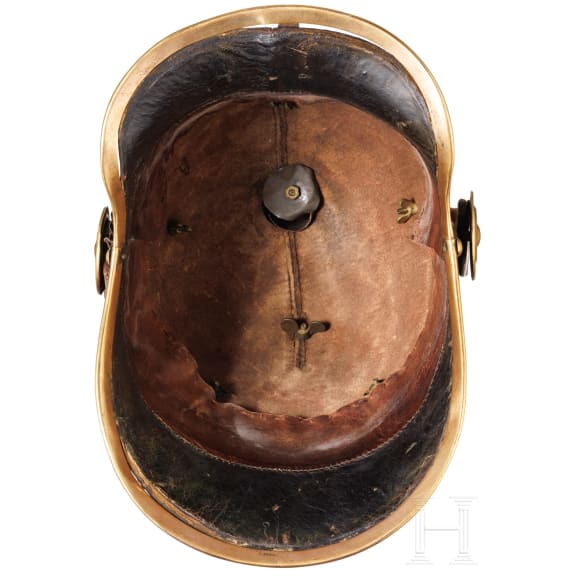 A helmet for members of the "Guardia Civica Pontificia" from the pontificate Pius IX (1846-78)