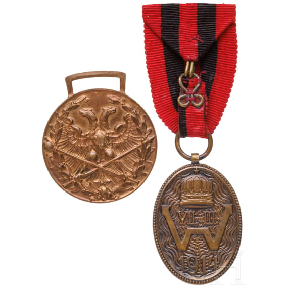 Two Albanian bronze medals, 1914 - 1925
